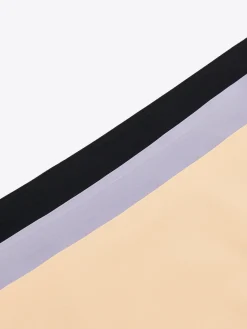 Cropp Bielizna*3 pack bezszwowych gładkich stringów czarny