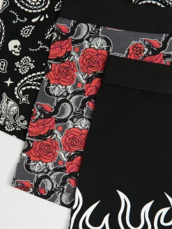 Cropp Bokserki*3 pack bokserek w stylu punk rock czarny