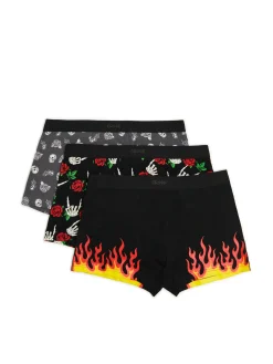 Cropp Bokserki*3 pack bokserek z motywem punk rock szary