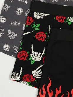 Cropp Bokserki*3 pack bokserek z motywem punk rock szary