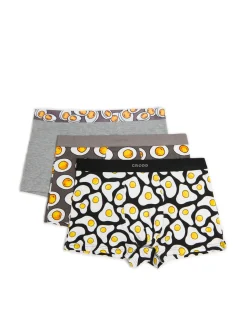 Cropp Bokserki*3 pack bokserek z motywem jaj szary