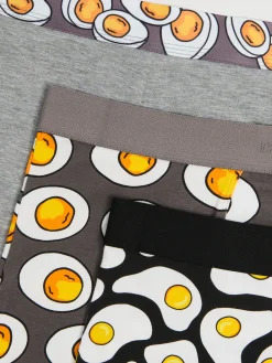 Cropp Bokserki*3 pack bokserek z motywem jaj szary