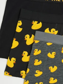 Cropp Bokserki*3 pack bokserek z motywem kaczek czarny