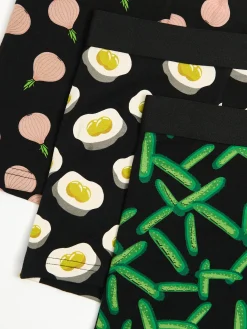 Cropp Bokserki*3 pack bokserek z produktami spożywczymi czarny
