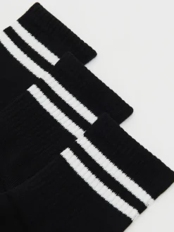 Cropp Skarpety, Rajstopy*3 pack ch skarpet z białymi paskami czarny