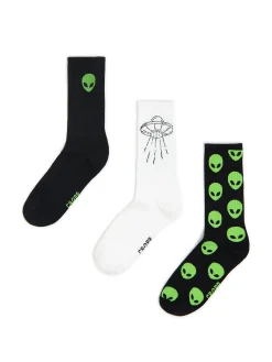Cropp Skarpetki*3 pack długich skarpet alien zielony