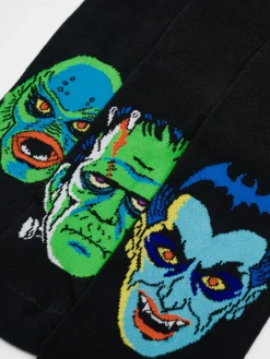 Cropp Skarpetki*3 pack długich skarpet Universal Monsters czarny