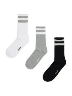 Cropp Skarpetki|Basic*3 pack długich skarpet z paskami szary
