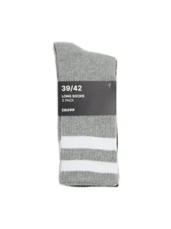 Cropp Skarpetki|Basic*3 pack długich skarpet z paskami szary