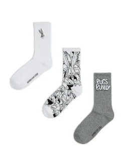 Cropp Skarpetki*3 pack skarpet Looney Tunes jasnyszary