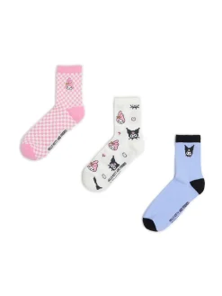 Cropp Skarpety, Rajstopy*3 pack skarpet My Melody i Kuromi wielobarwny