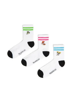 Cropp Skarpety, Rajstopy*3 pack skarpet w prążki Atomówki biały