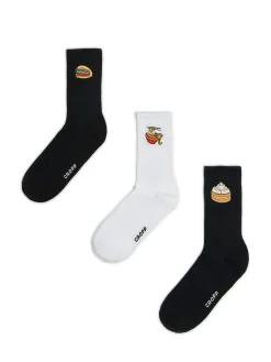 Cropp Skarpetki*3 pack skarpet z azjatyckim jedzeniem wielobarwny