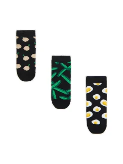 Cropp Skarpetki*3 pack skarpet z food printem czarny