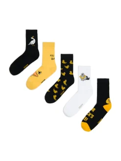 Cropp Skarpetki*5 pack skarpet z ptasim motywem żółty