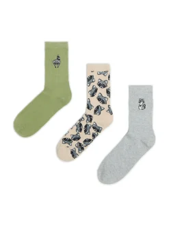 Cropp Skarpety, Rajstopy*3 pack skarpet z szopem praczem jasnyszary