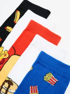 Cropp Skarpetki*5 pack skarpet ze snackami wielobarwny