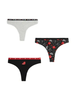 Cropp Bielizna*3 pack stringów Hot Stuff The Lttle Devil czarny