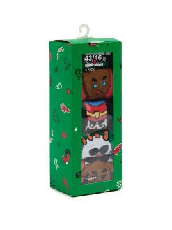 Cropp Akcesoria Świąteczne|Skarpetki*5 pack świątecznych skarpet czarny