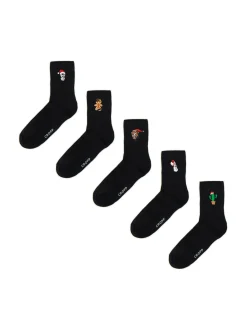 Cropp Akcesoria Świąteczne|Skarpetki*5 pack świątecznych skarpet czarny