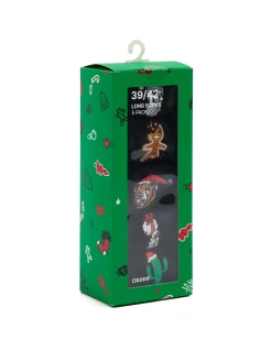 Cropp Akcesoria Świąteczne|Skarpetki*5 pack świątecznych skarpet czarny
