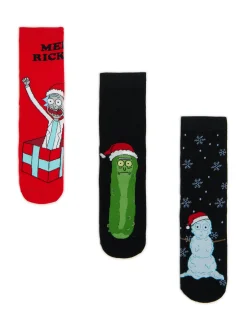 Cropp Akcesoria Świąteczne|Skarpetki*3 pack świątecznych skarpet Rick i Morty czarny