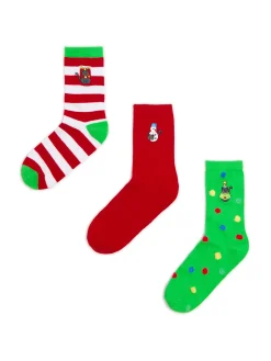 Cropp Akcesoria Świąteczne|Skarpety, Rajstopy*3 pack świątecznych skarpet z kotami wielobarwny