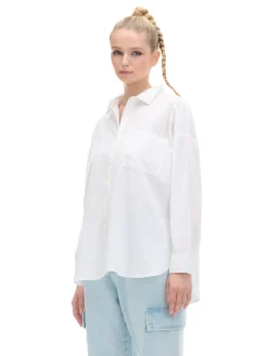 Cropp Koszule, Bluzki*Bawełniana biała koszula oversize biały