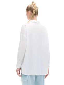 Cropp Koszule, Bluzki*Bawełniana biała koszula oversize biały