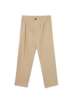 Cropp Spodnie*Bawełniane spodnie loose beżowy