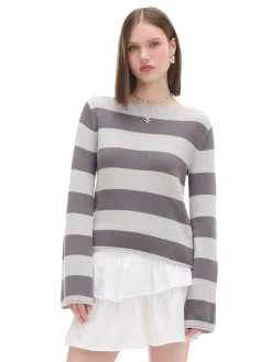 Cropp Swetry*Bawełniany sweter w paski wielobarwny