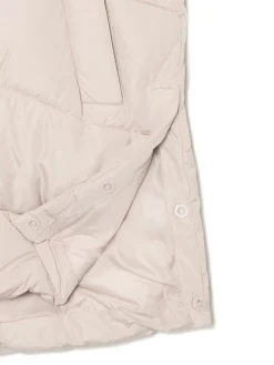Cropp Kurtki, Płaszcze*Beżowa kamizelka puffer z kapturem beżowy