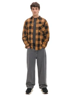 Cropp Koszule*Beżowa koszula w kratę beżowy