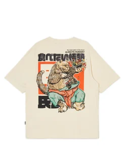 Cropp Koszulki*Beżowa koszulka z nadrukiem kremowy