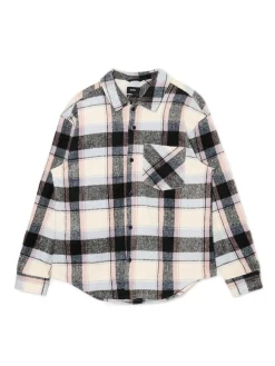 Cropp Koszule*Beżowa kraciasta koszula z domieszką wełny beżowy