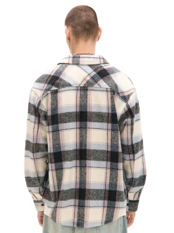 Cropp Koszule*Beżowa kraciasta koszula z domieszką wełny beżowy