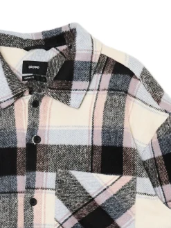 Cropp Koszule*Beżowa kraciasta koszula z domieszką wełny beżowy