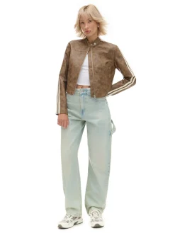 Cropp Kurtki, Płaszcze*Beżowa kurtka biker beżowy