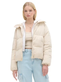 Cropp Kurtki, Płaszcze*Beżowa kurtka puffer beżowy