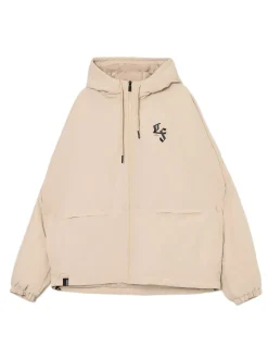Cropp Kurtki, Płaszcze*Beżowa kurtka z kapturem i nadrukiem beżowy