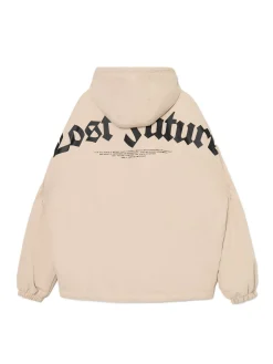 Cropp Kurtki, Płaszcze*Beżowa kurtka z kapturem i nadrukiem beżowy