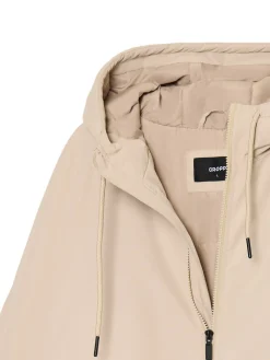 Cropp Kurtki, Płaszcze*Beżowa kurtka z kapturem i nadrukiem beżowy