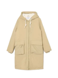 Cropp Kurtki, Płaszcze|Kożuszki, Futerka*Beżowa parka z kapturem beżowy