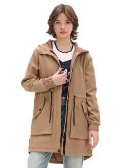 Cropp Kurtki, Płaszcze*Beżowa parka z kapturem beżowy