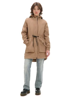 Cropp Kurtki, Płaszcze*Beżowa parka z kapturem beżowy