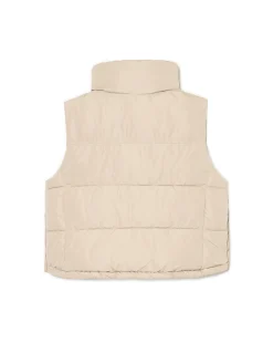 Cropp Kurtki, Płaszcze*Beżowa pikowana kamizelka beżowy