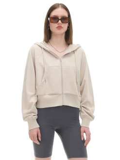 Cropp Bluzy*Beżowa rozpinana bluza z kapturem beżowy