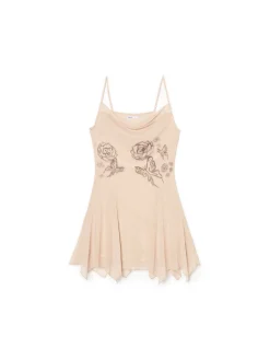 Cropp Sukienki, Kombinezony*Beżowa sukienka mini na ramiączkach beżowy