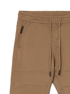 Cropp Spodnie*Beżowe joggery z kieszeniami cargo beżowy