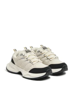 Cropp Sneakersy*Beżowe sneakersy z odblaskowymi elementami beżowy